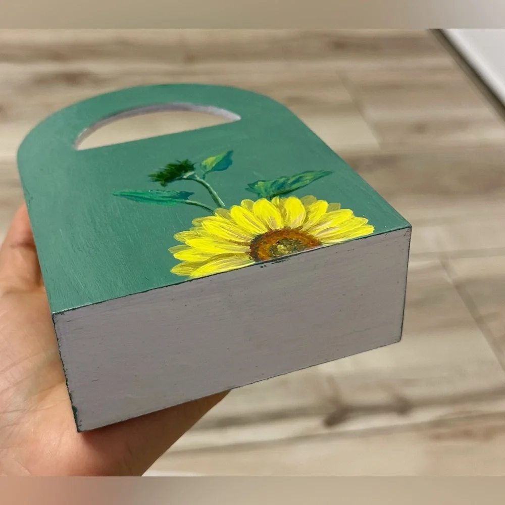 New Painted wooden Handle Box
